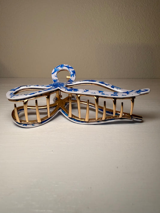 Blue Bow Jumbo Clip