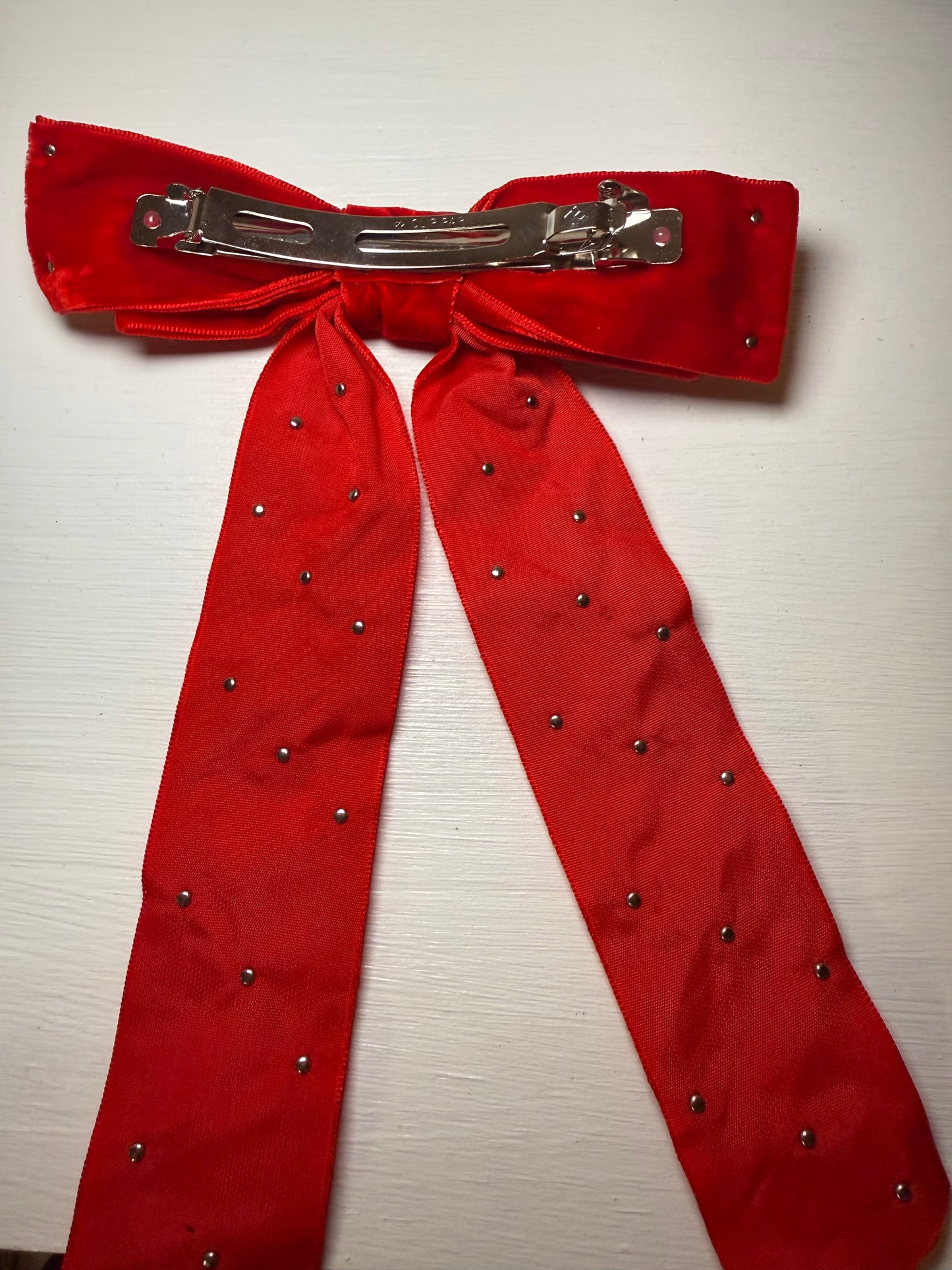 Velvet Rhinestone Bow