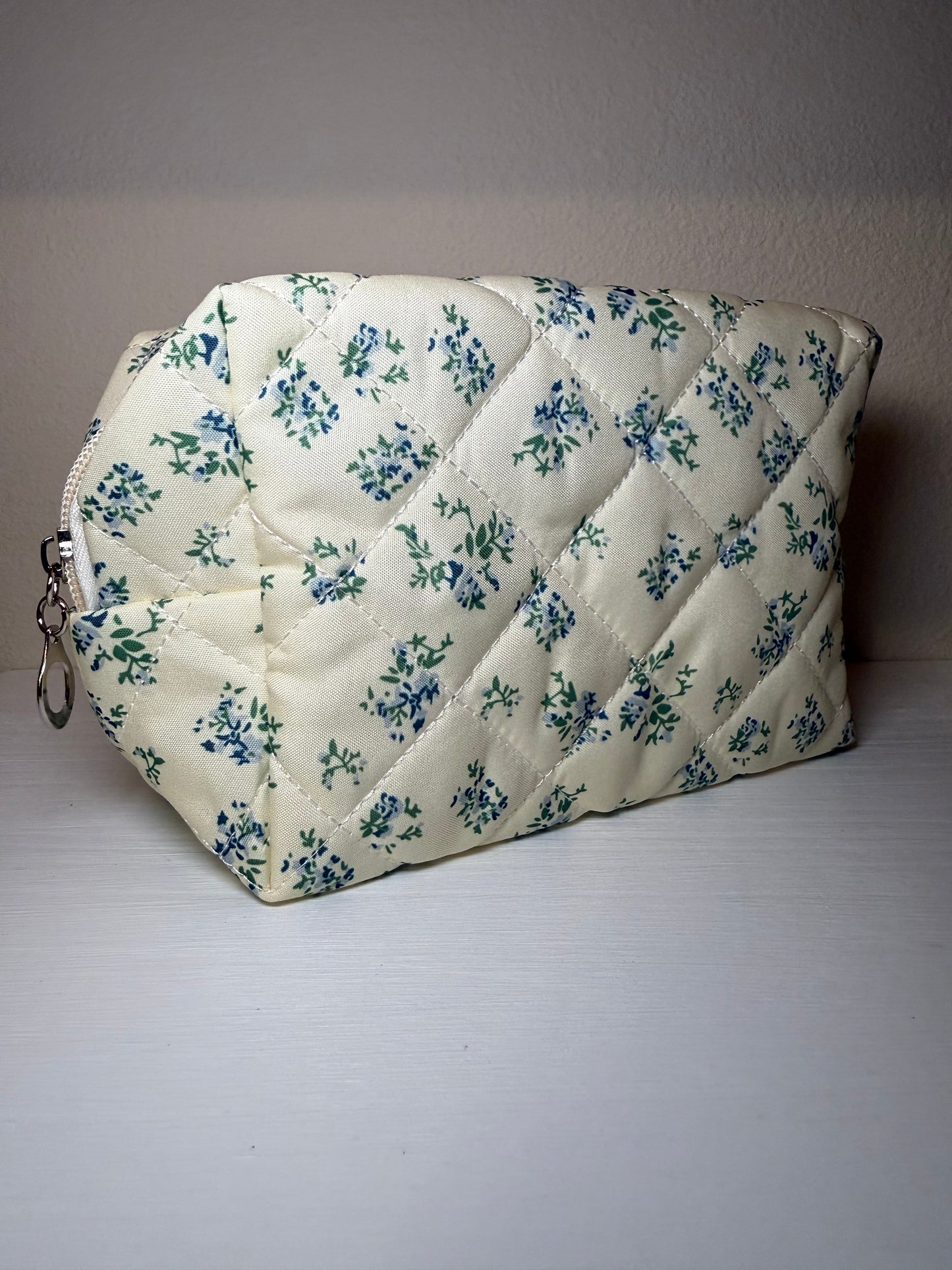 Blue Blossom Quilted Pouch