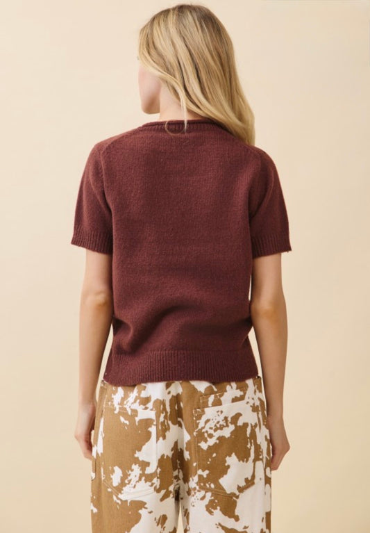 Chocolate Knit Top