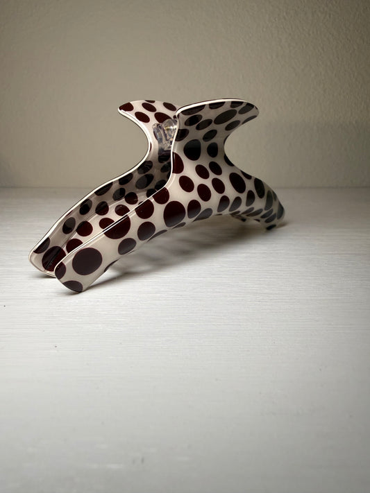 Curved Polka Dot Claw Clip