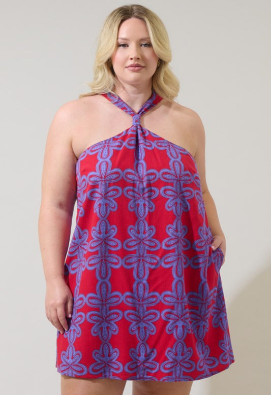 Violet Bloom Mini Dress