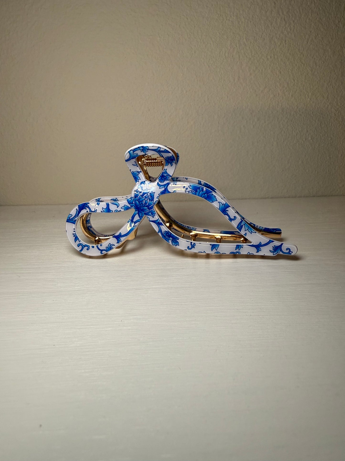 Blue Bow Jumbo Clip