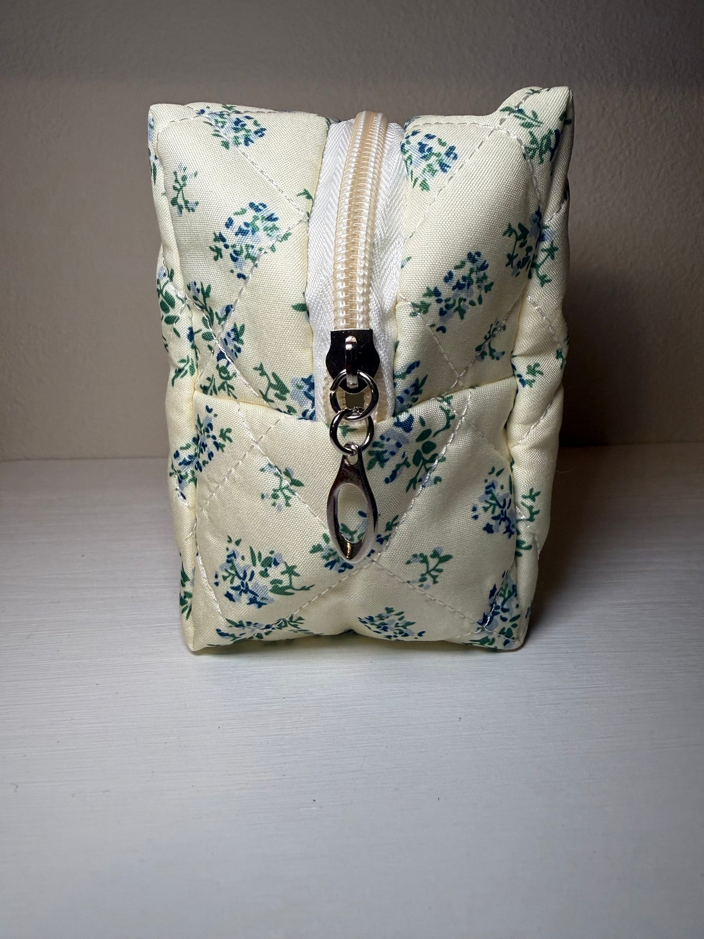 Blue Blossom Quilted Pouch