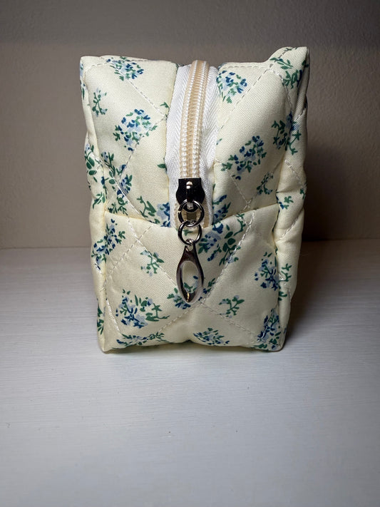 Blue Blossom Quilted Pouch