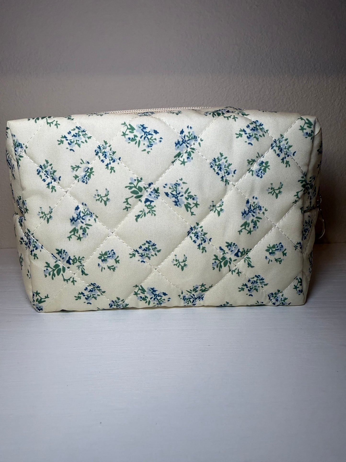 Blue Blossom Quilted Pouch