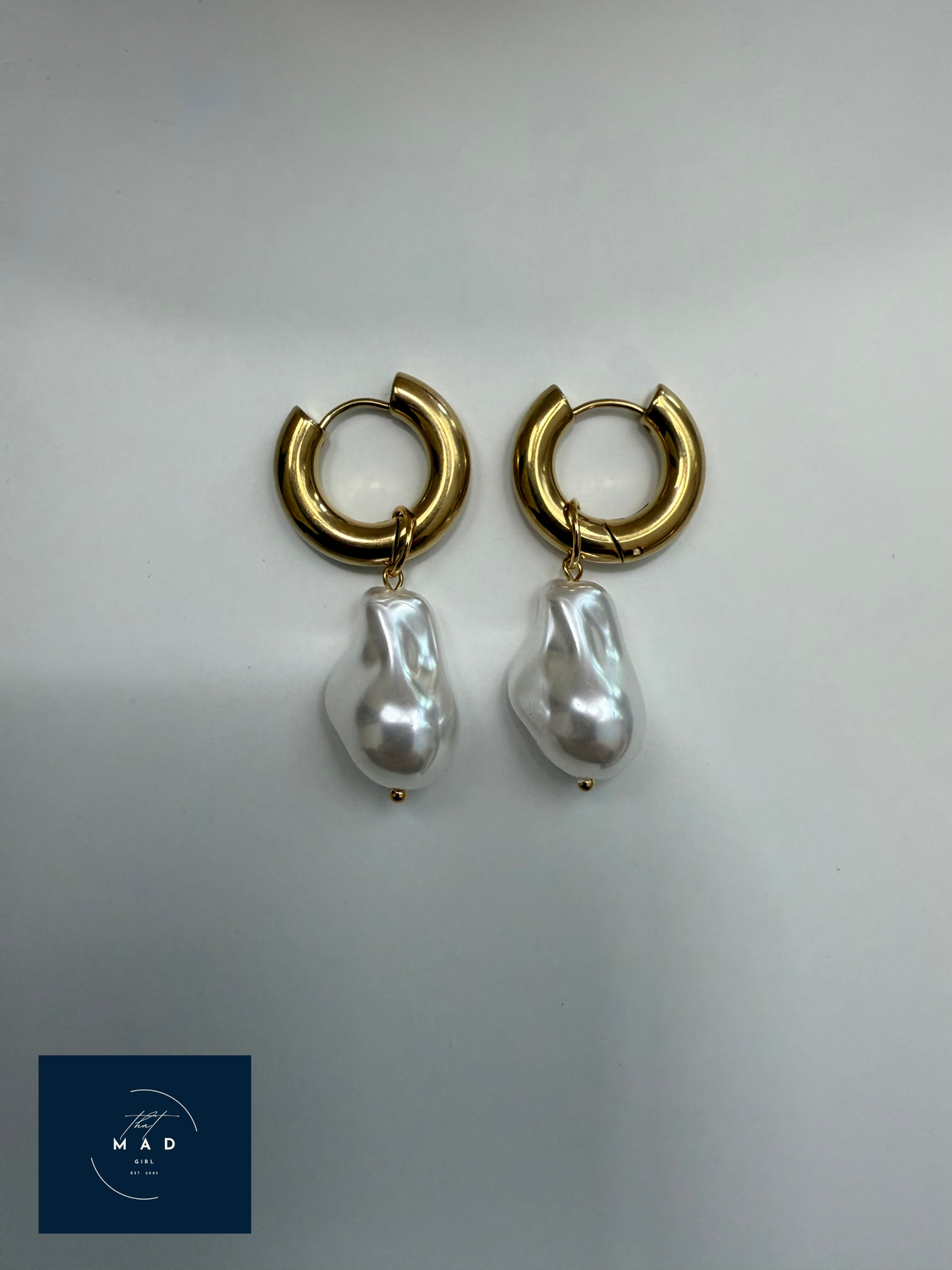 Pearl Drop Hoops