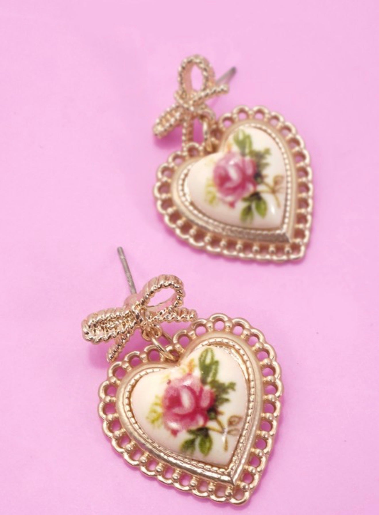 Porcelain Heart Earrings