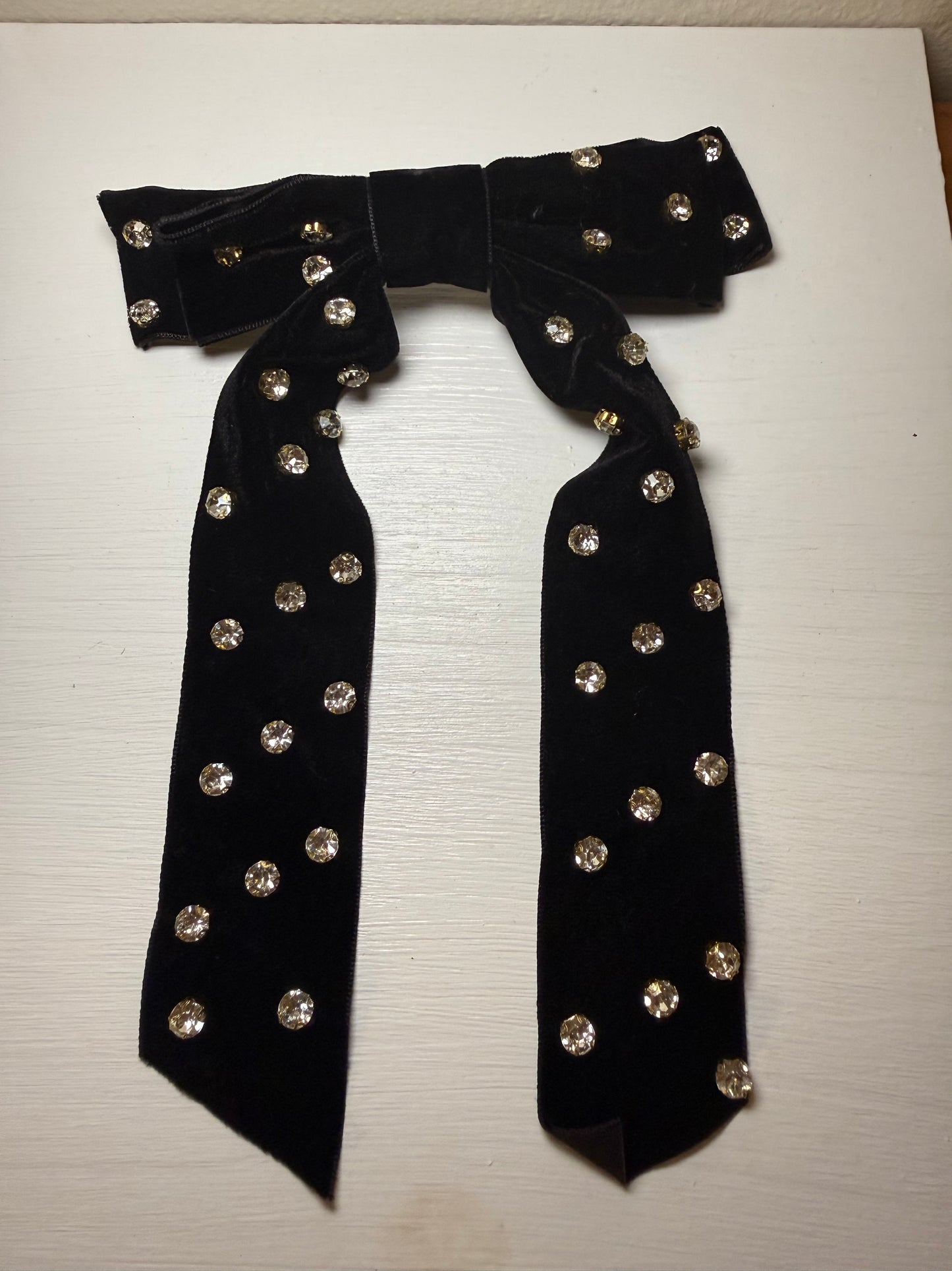 Velvet Rhinestone Bow