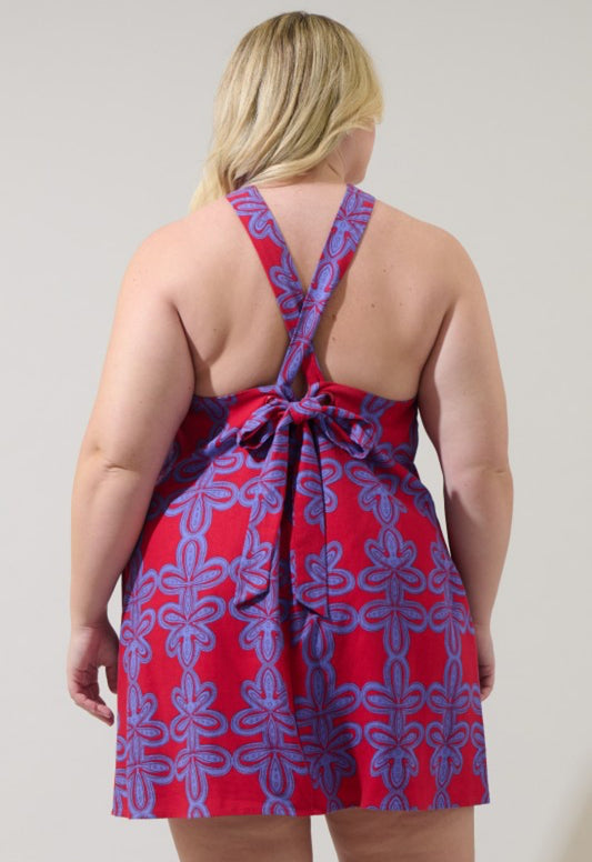 Violet Bloom Mini Dress