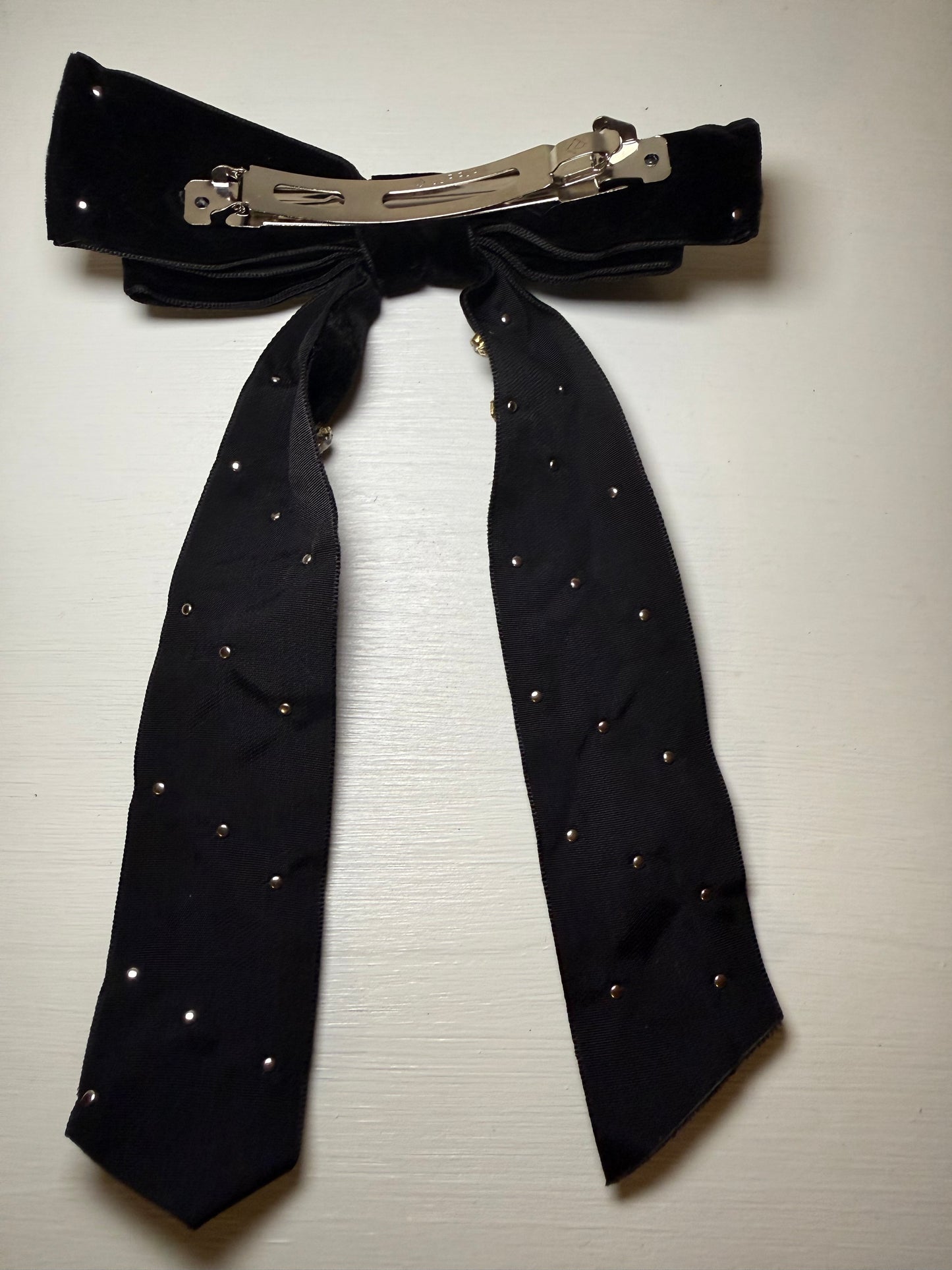 Velvet Rhinestone Bow