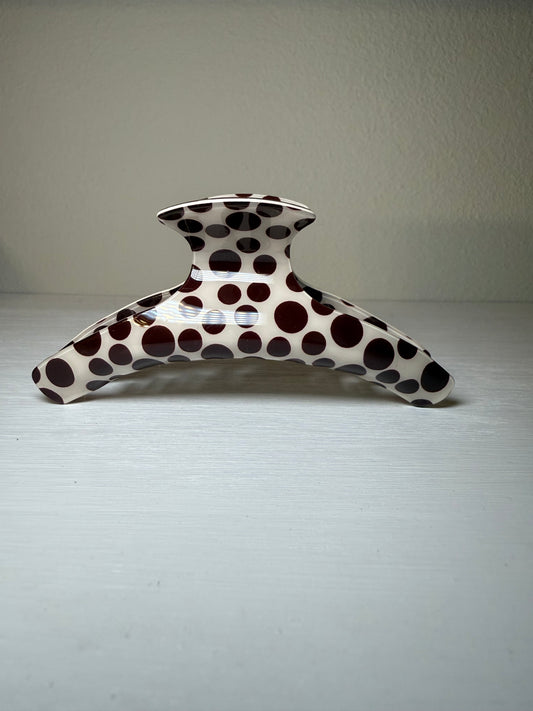 Curved Polka Dot Claw Clip