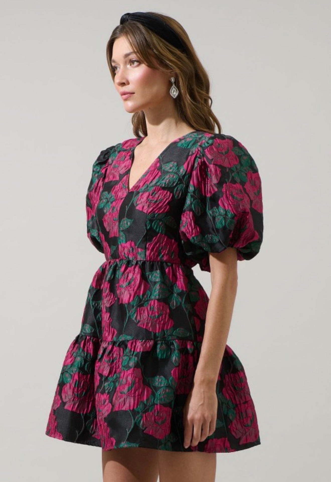 Deep Floral Mini Dress